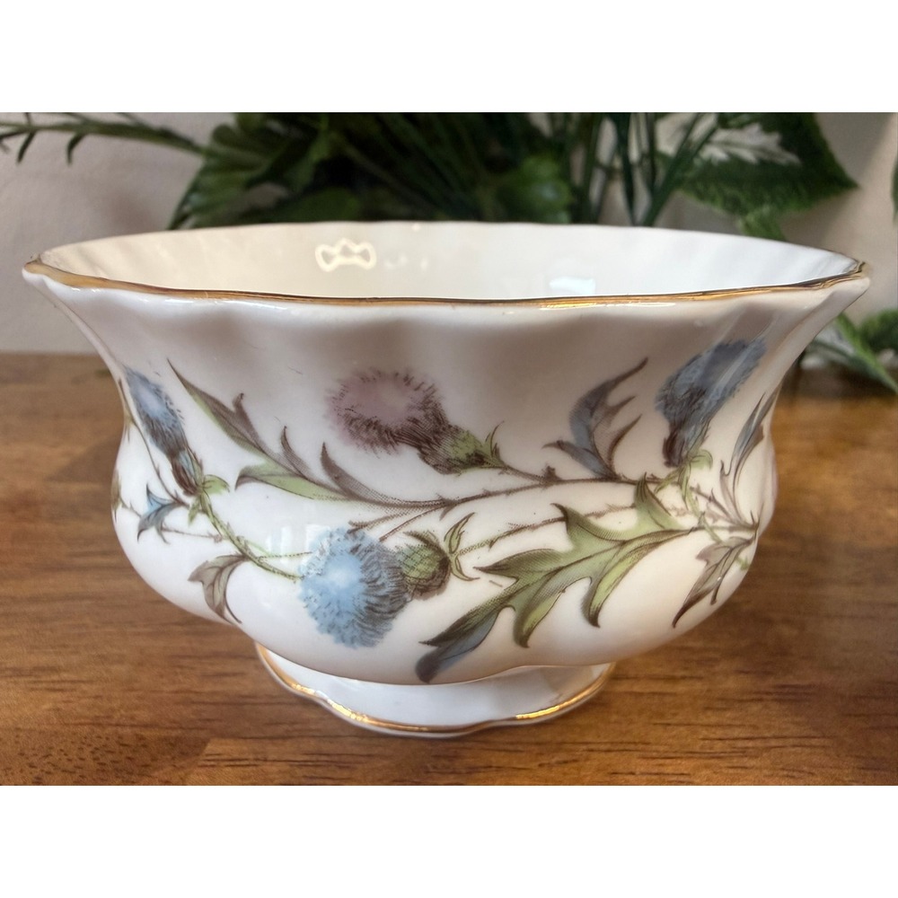 Vintage Royal Albert Brigadoon Bone China Creamer and Sugar Set England Thistle‎ - Picture 5 of 10